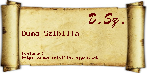 Duma Szibilla névjegykártya